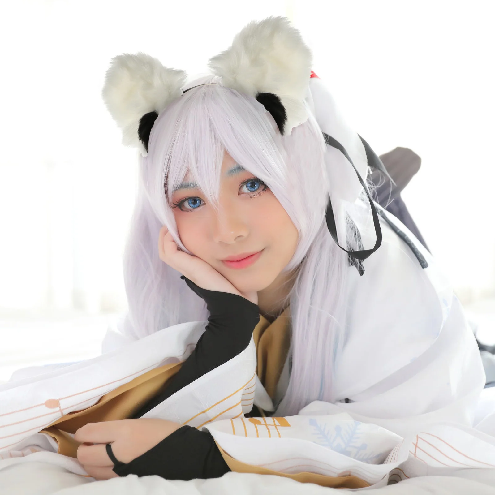 Plush Ear Headband Dance Socket Hair Accessories Three-dimensional Cat White Tail Stylish Hairband Women's