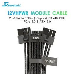 Original Seasonic 12VHPWR 8Pin To PCIE 5.0 GEN 5 12+4PIN 16Pin ATX3.0 Modular Power Supply Cable for Video Card For Focus Prime