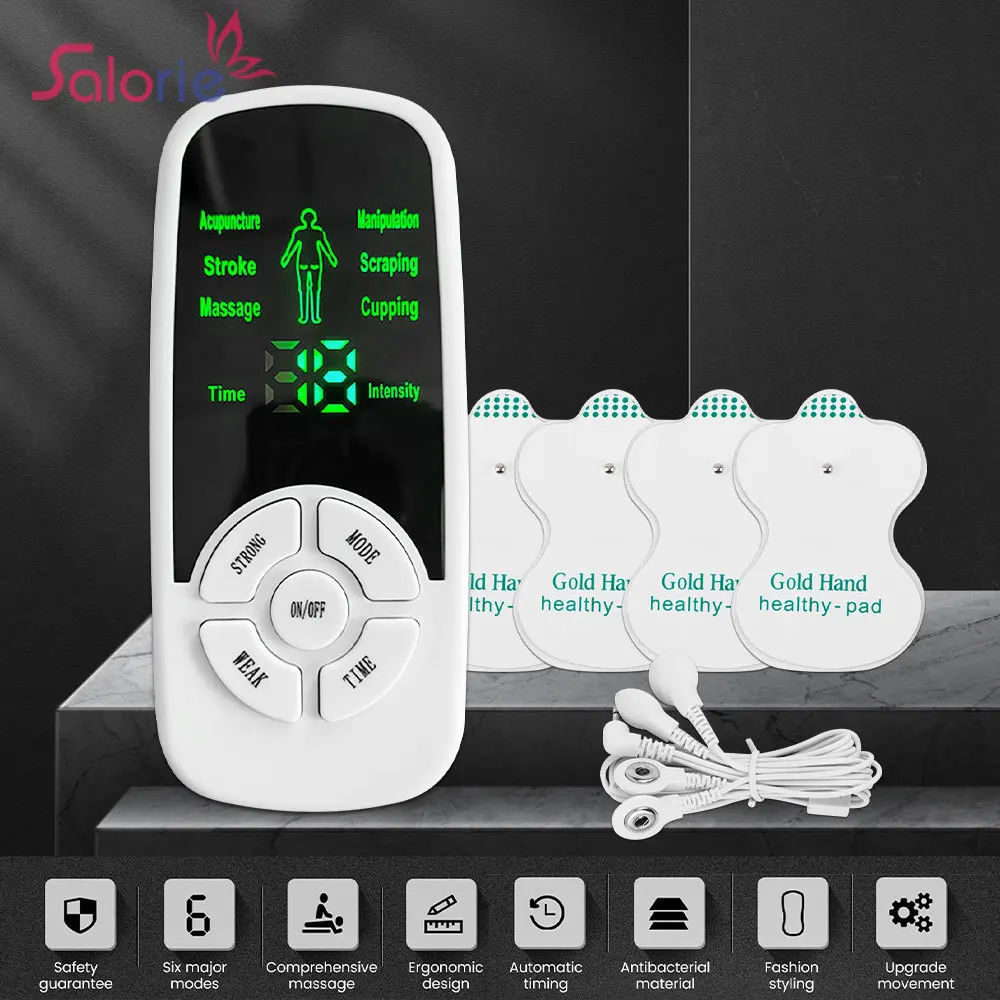 

Electric Digital Tens Unit Acupuncture Pulse Massager Muscle Stimulator Therapy Pain Relief Meridian Full Body Massage Device