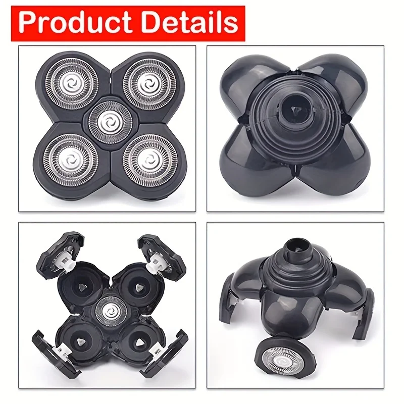 ماكينة حلاقة كهربائية قابلة للاستبدال للرأس والأنف ماكينة قص الشعر الاحتياطية 5D العائمة القاطع الحلاقة رأس اللحية #3
