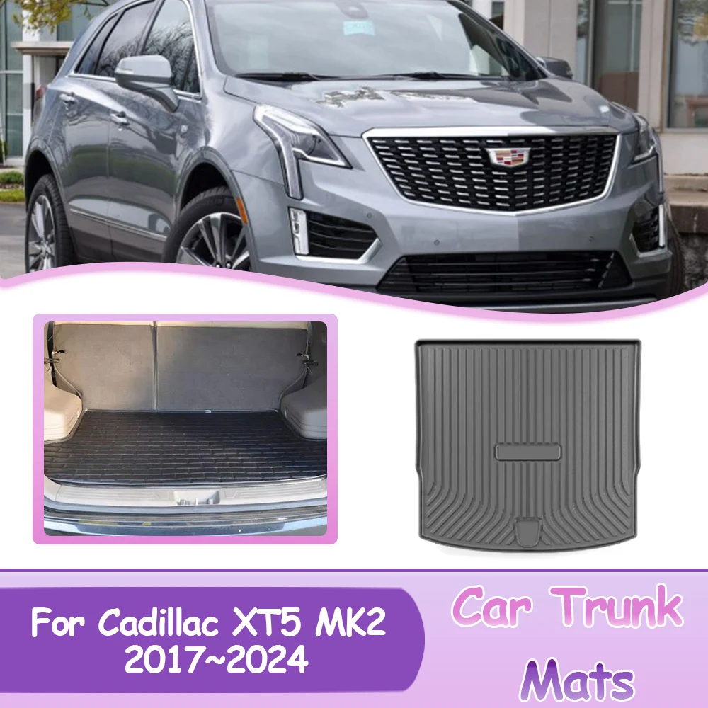 

1PC Car Trunk Mats For Cadillac XT5 MK2 2017~2024 2018 2019 2020 2021 2022 2023 Protector Waterproof Material Accessories.