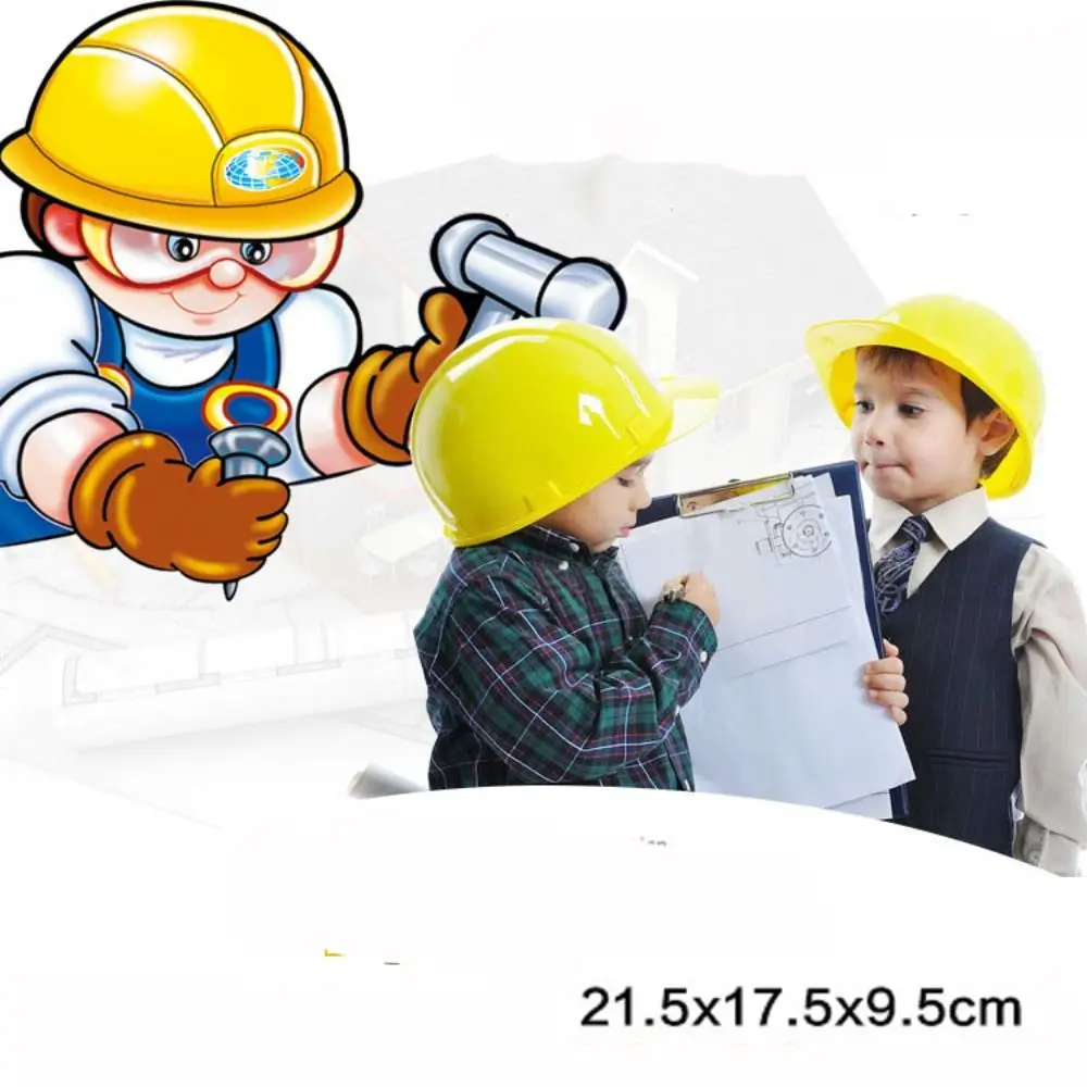 Yellow Play House Worker's Hat Plastic Cosplay Props Engineering Hat Supplies Construction Worker Helmet