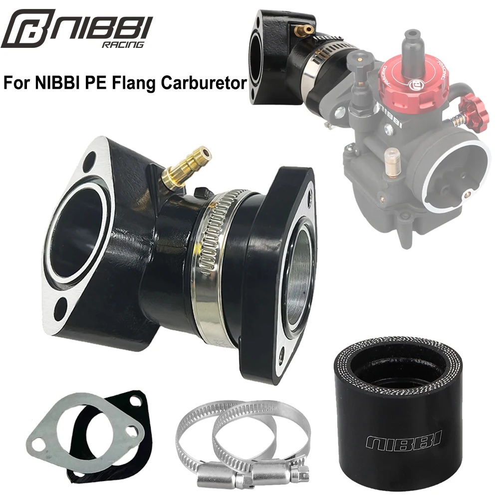 

NIBBI Motorcycle GY6 Intake Manifold Flange Carburetor Adapter Fit PE Flange Carbs Scooter 50cc-300cc GY6Engine Flange Interface