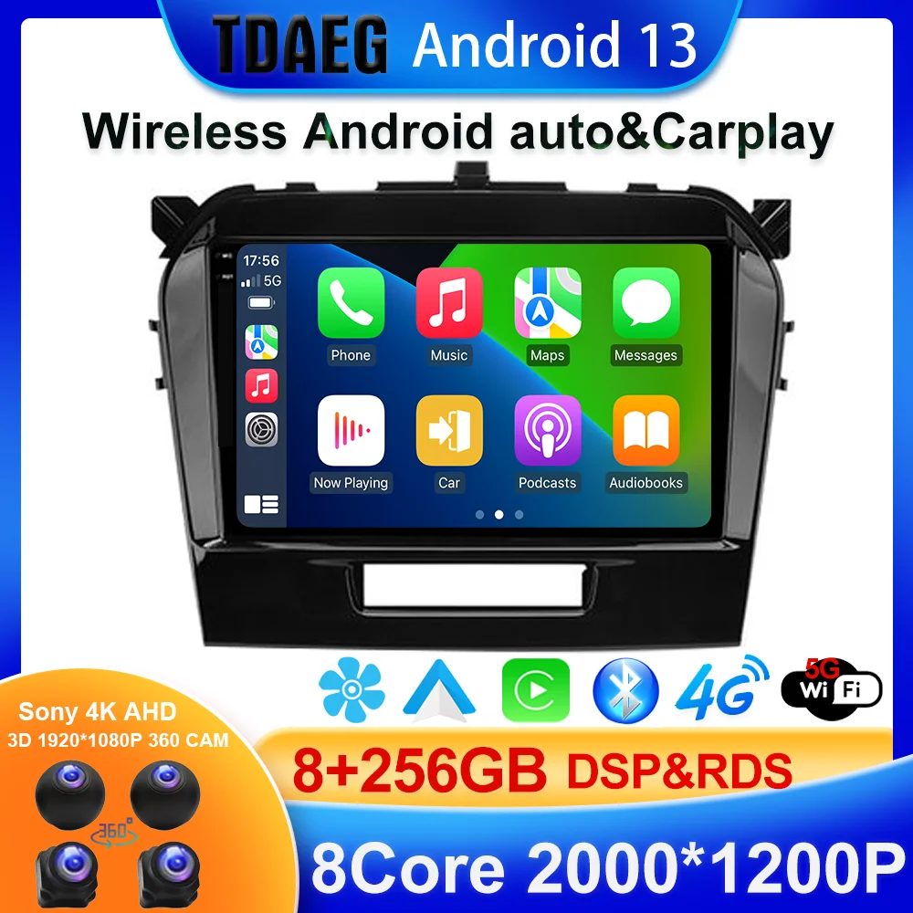 

Android 13 256G DSP For Suzuki Vitara 4 2014 - 2018 Car Radio Multimedia Video Player Navigation GPS Wireless carplay Auto