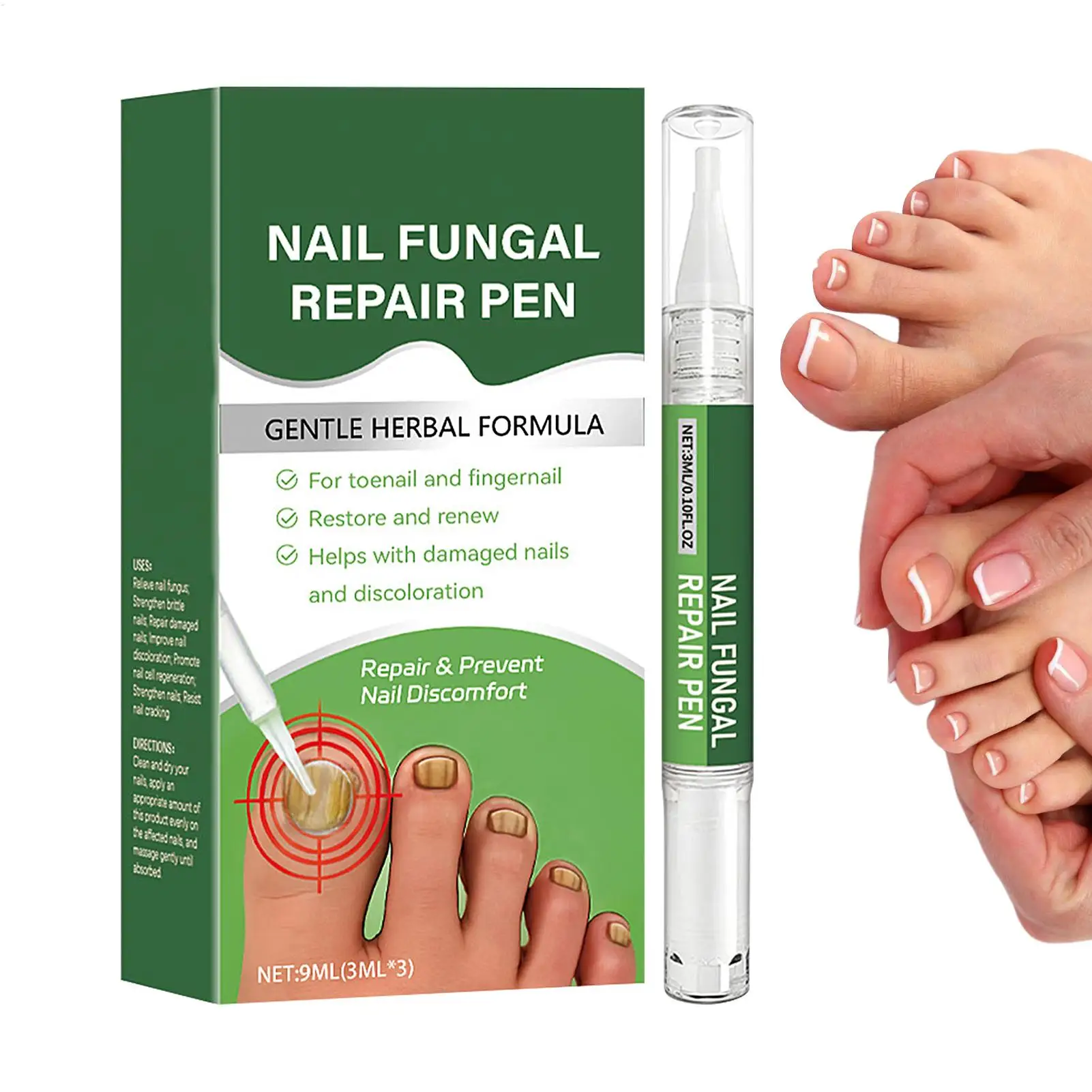 3ml Nail Repair Pen Anti-Fungall, Moisturizing Nail Strengthener With Precision Applicator, Nail-Restoring Serum For Glossy Well
