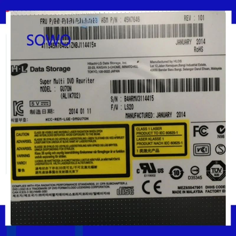 New Super Multi burner for Lenovo ThinkPad T540 w540 w541 notebook special built-in Dvdrw drives fr: 45n7647