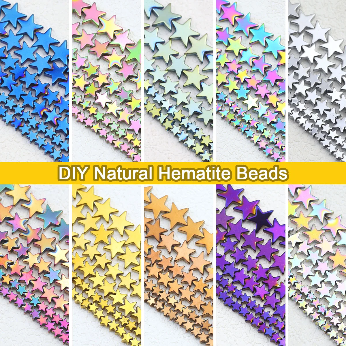 

Бусины россыпью из гематита, разноцветные разделители из натурального камня, 4-10 мм, для изготовления ювелирных изделий «сделай сам», браслетов, ожерелий, фурнитура