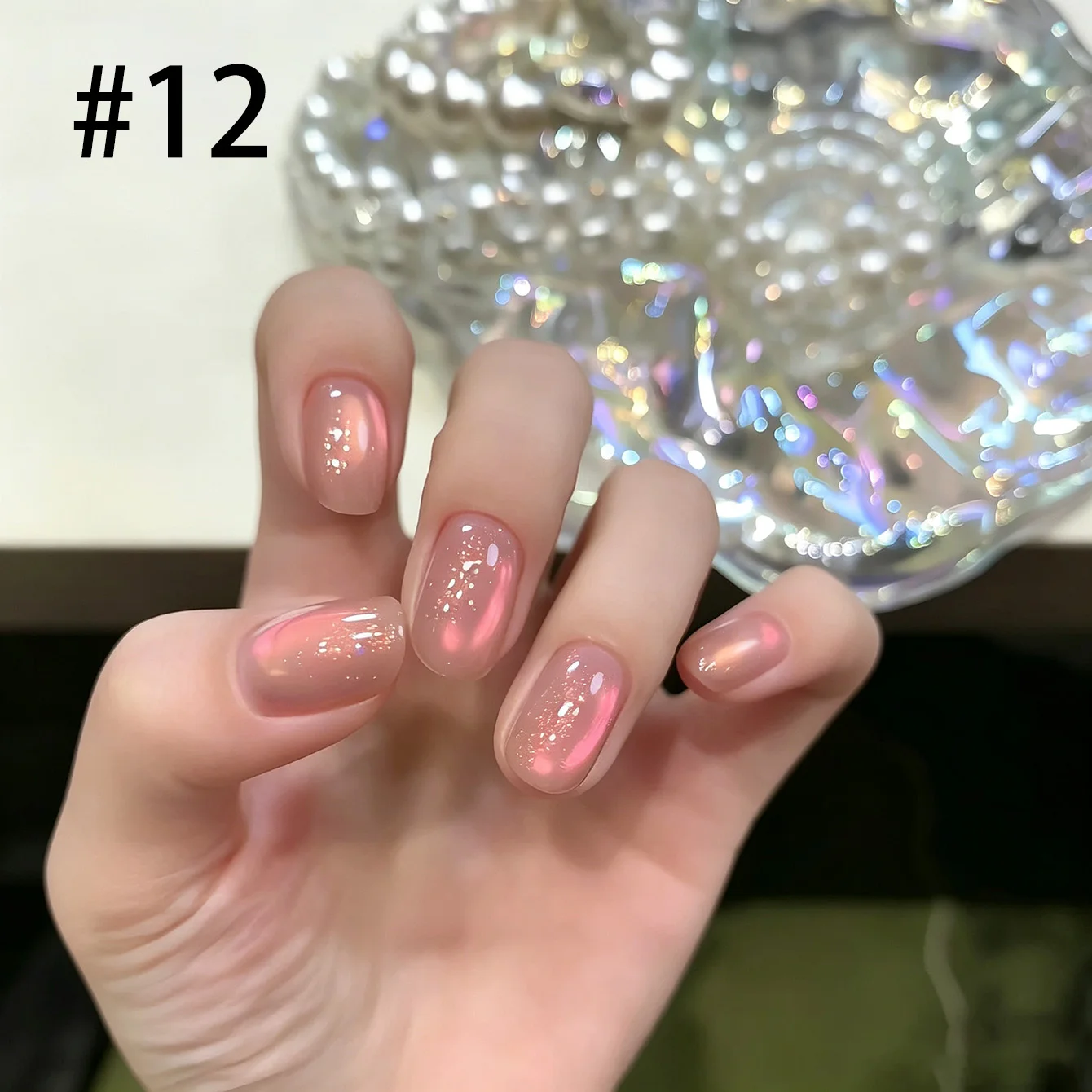 2026 Neue Aufhellende Strobe Pink Erdbeer-Gummibonbons Diamant-Glasperlen Katzenaugen-Gel-Nagellack Rosa Nägel Nagelzubehör – Detail 20
