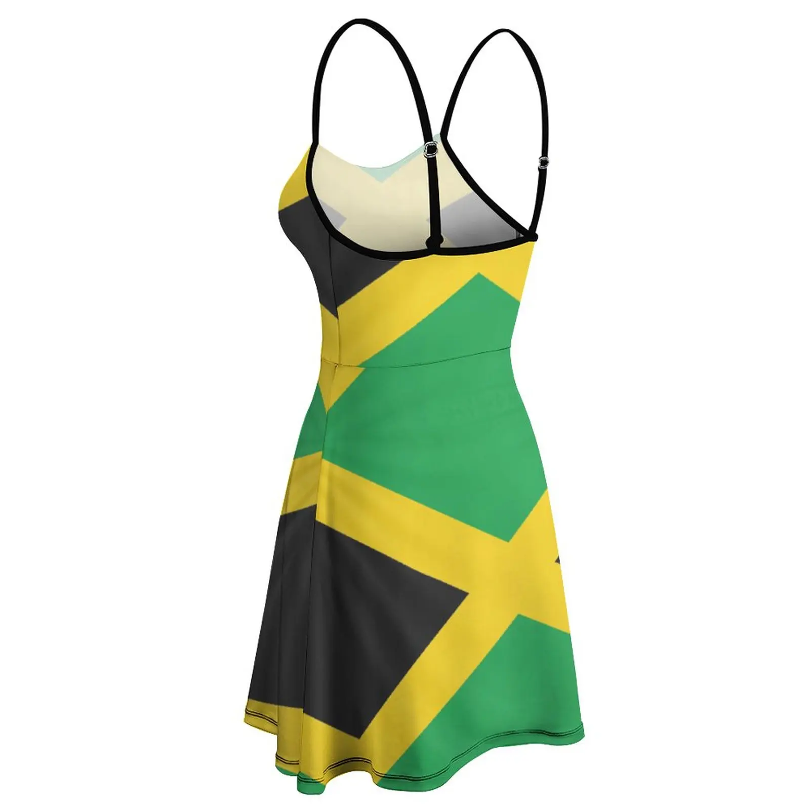 Vestido de tapeçaria feminino, vestidos gráficos, vestido de mulher sexy, coquetéis, bandeira da Jamaica, venda quente