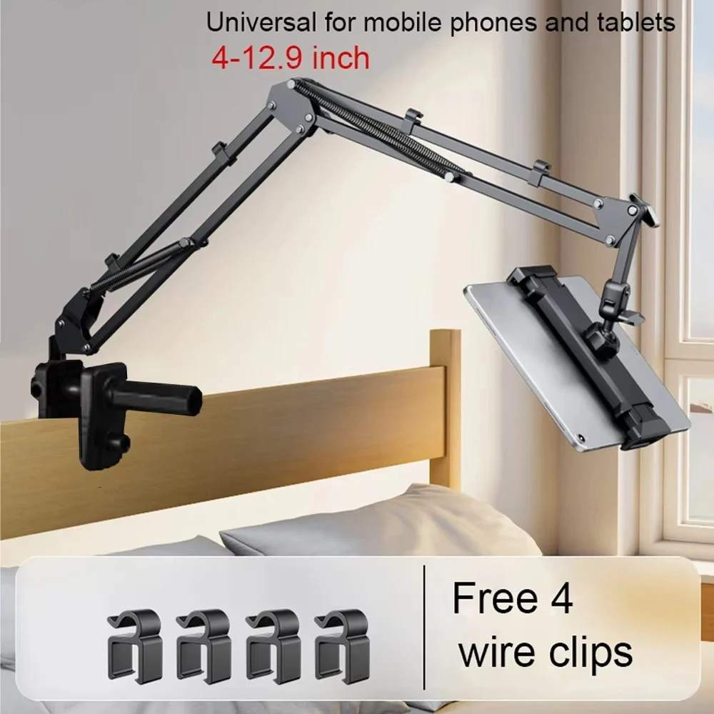 Tablet Holder for Bed with 90cm Metal Arm 360 °   Rotating Bed Tablet Mount Stand for iPad Stand 4.5~11 Inch Phone Tablet Bracket