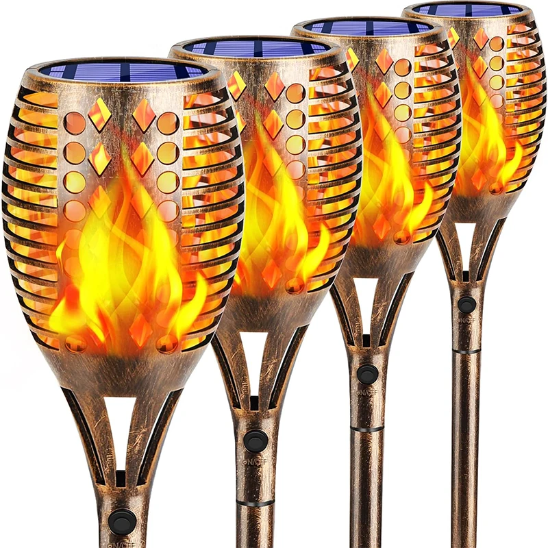 

1/2/4/6/8/10/12Pcs Solar Flame Torch Light Flickering Light Waterproof Garden Decoration Outdoor Lawn Path Yard Patio Floor Lamp