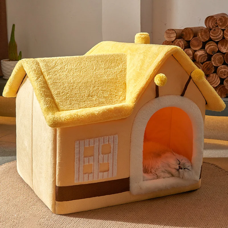 Cat Nest Winter Warm Four Seasons Universal Winter Villa House Removable and Washable Closed Bed House Kennel Cat Supplies