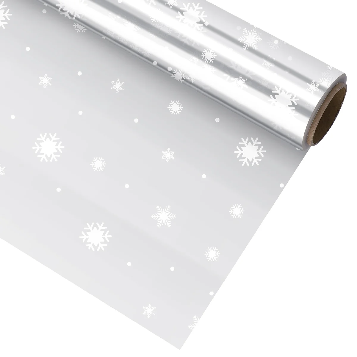 STOBOK Cellophane Wrap 3 Mil Thickness Cellophane Wrap Roll Snowflake Decorated Cellophane Bags to Wrap Gift Baskets & Craf