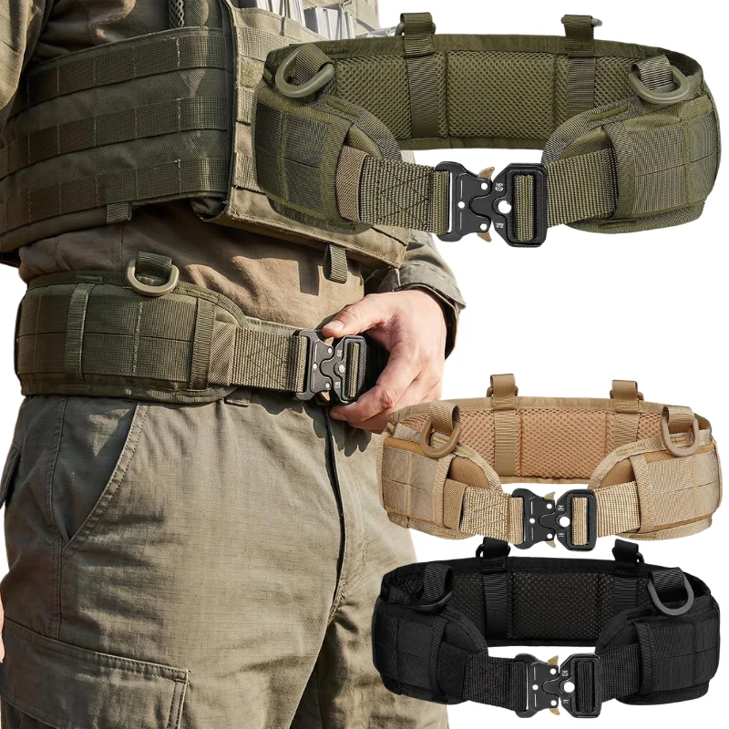 Durable Adjustable Tactical Waistbelt Quick Release Buckle Hunting Hiking Gear Outdoor Padded Tactical Shooting Battle Belt
