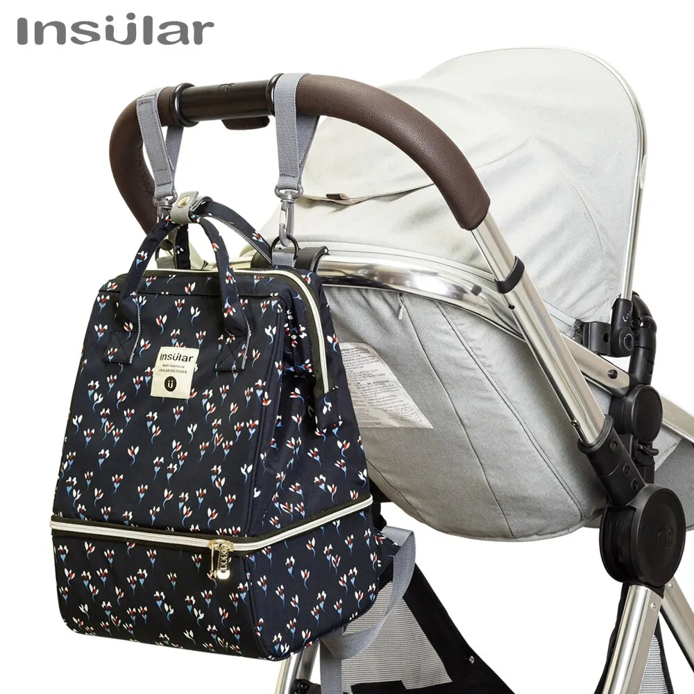 New Waterproof Mummy Maternity Nappy Bag Large Capacity Baby Bag Travel Backpack Two Layers Designer Nursing Bag for Baby Care