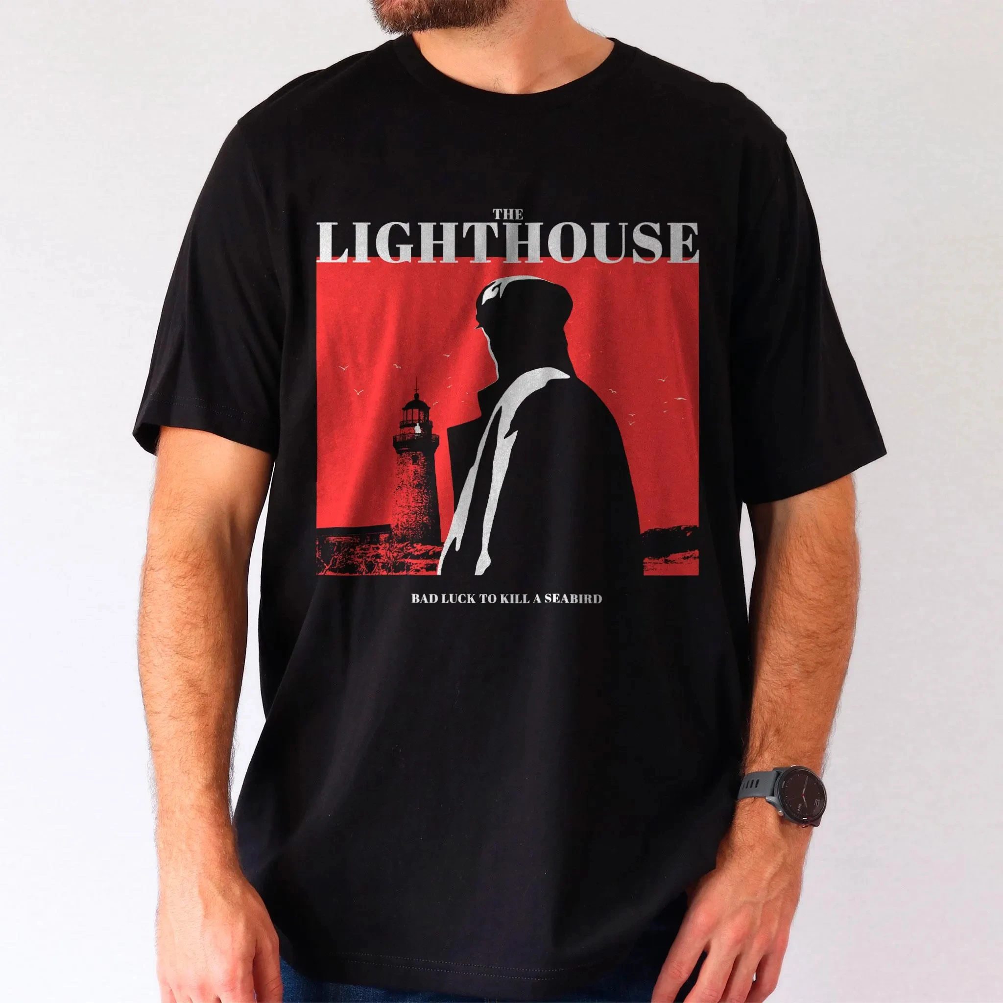 

Lighthouse Horror T-shirt, A24 psychological thriller T-shirt, movie quote T-shirt, unisex cotton T-shirt, street fashion top.