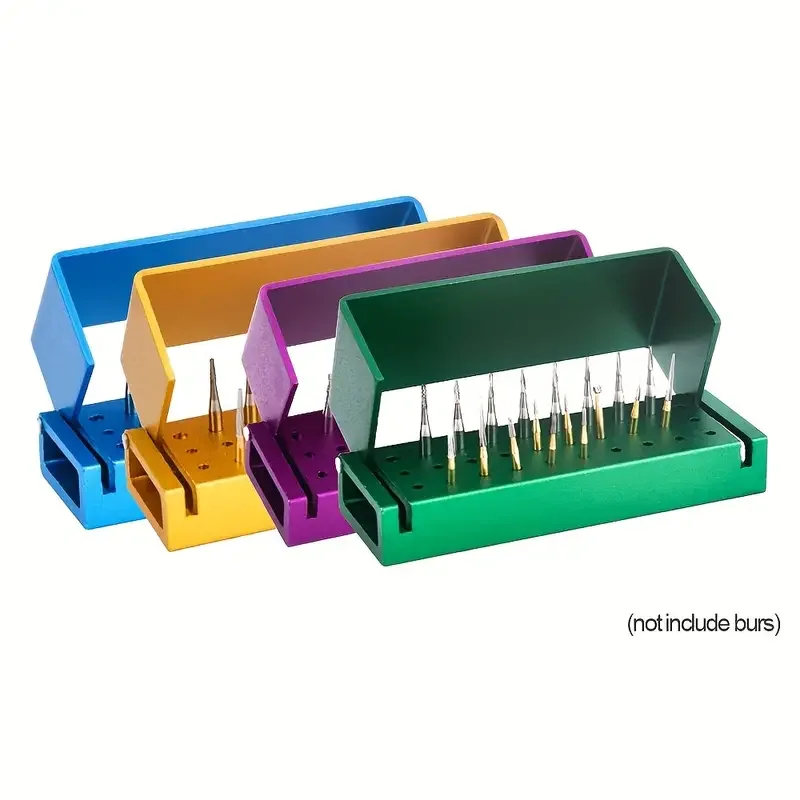 

30 Holes Aluminium Dental Burs Holder Block Box Disinfection Case For FG/RA Burs High/Low Speed Fit Burs Points Dual Purpose