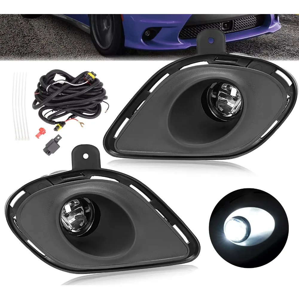 

LED Bumper Fog Light Lamp w/ Bracket Wiring Kit For Dodge Charger SRT 2015-2023