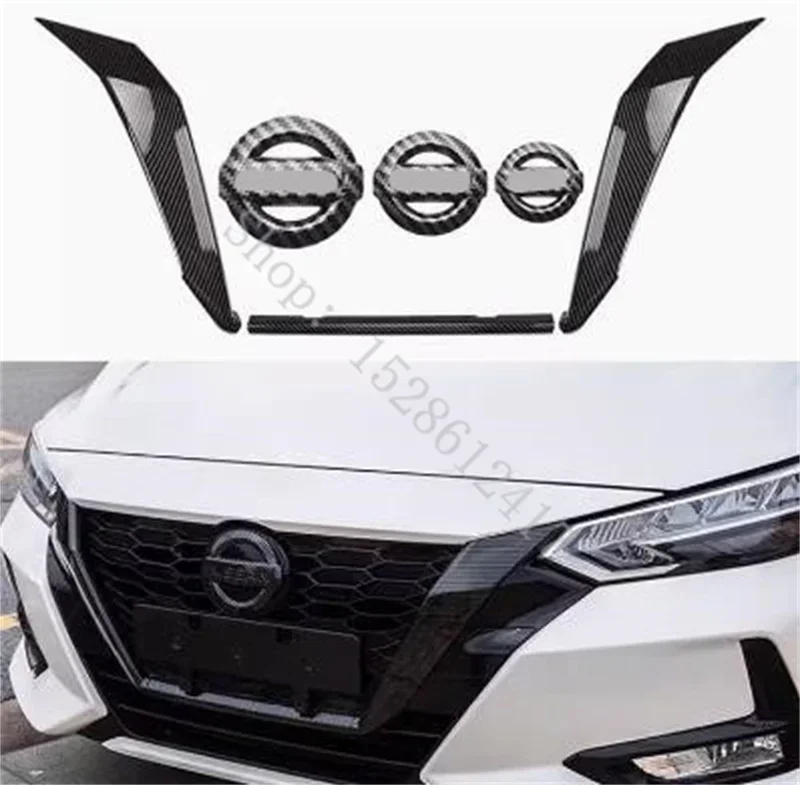 

For Nissan Sentra/SYLPHY 2019~2021 ABS Car Accessories Front Engine Machine Grille Grid U center mesh Trim Parts Front shovel