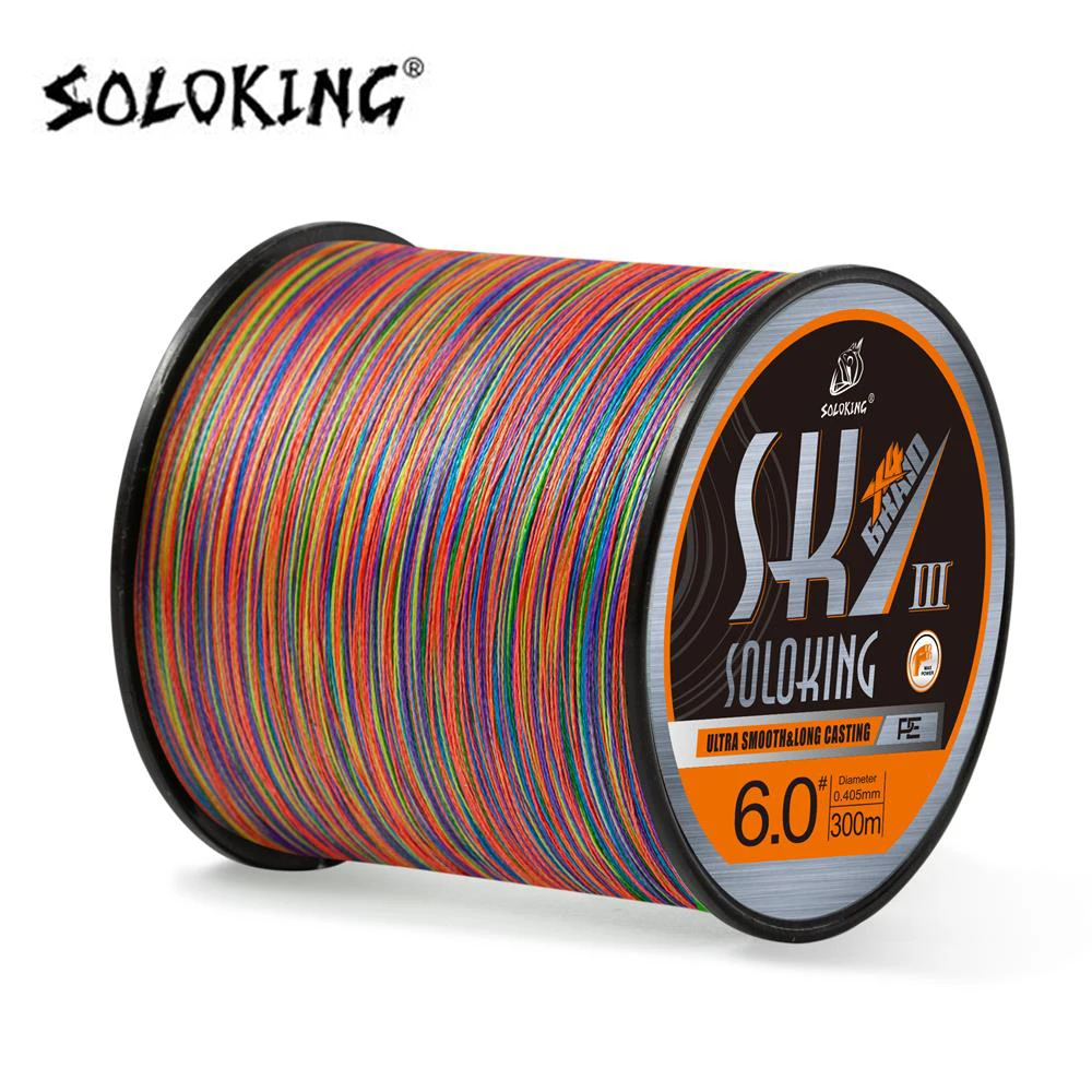 

SOLOKING SK4 300M/500M/1000M Fishing Line PE Braided Fishing Line Superline 10-80LB 4 Strands for Freshwater Saltwater Fishing