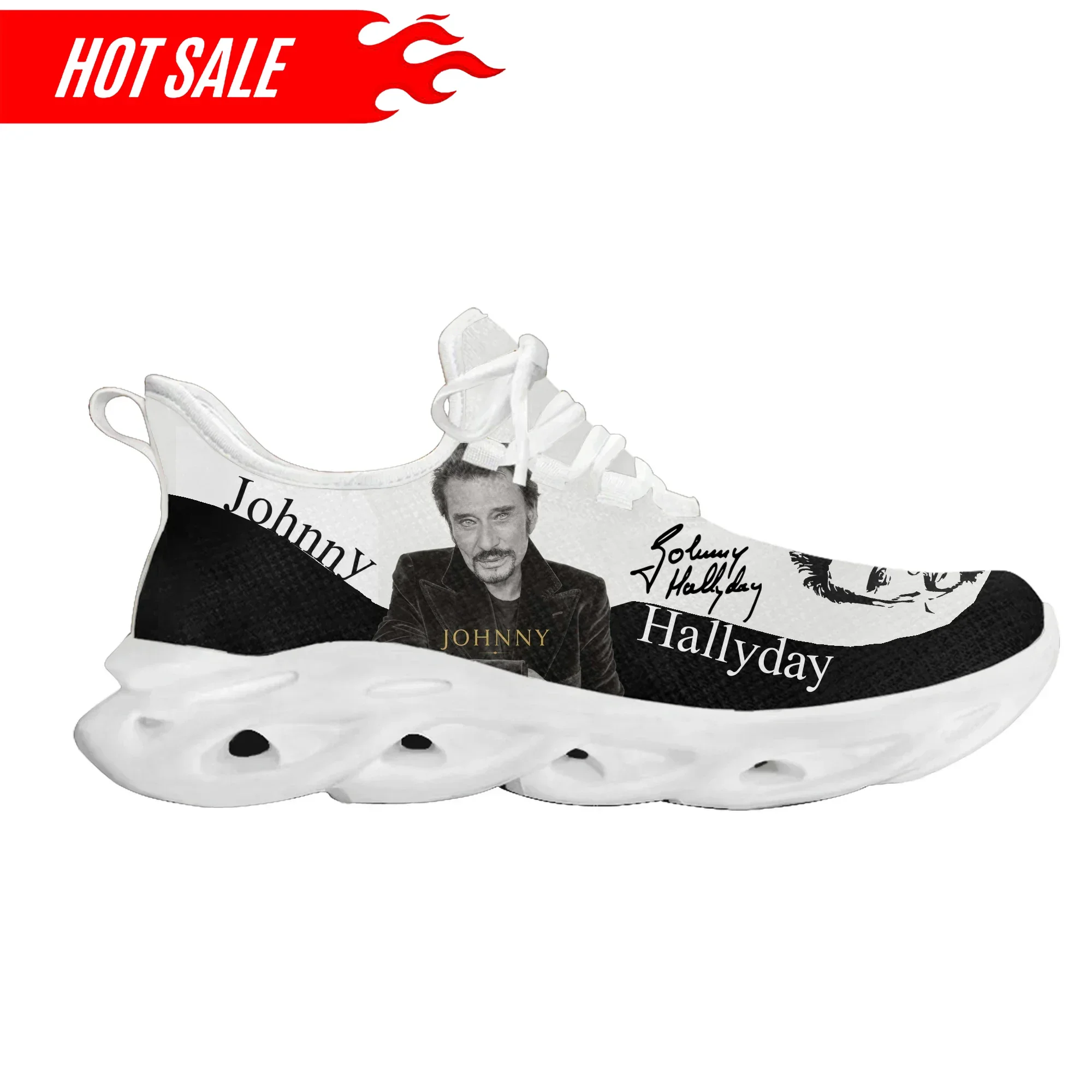 Hot Johnny Hallyday Rock Singer Flats Sneakers Mens Womens Sports Shoes High Quality Custom Made DIY Sneaker Customized Shoe