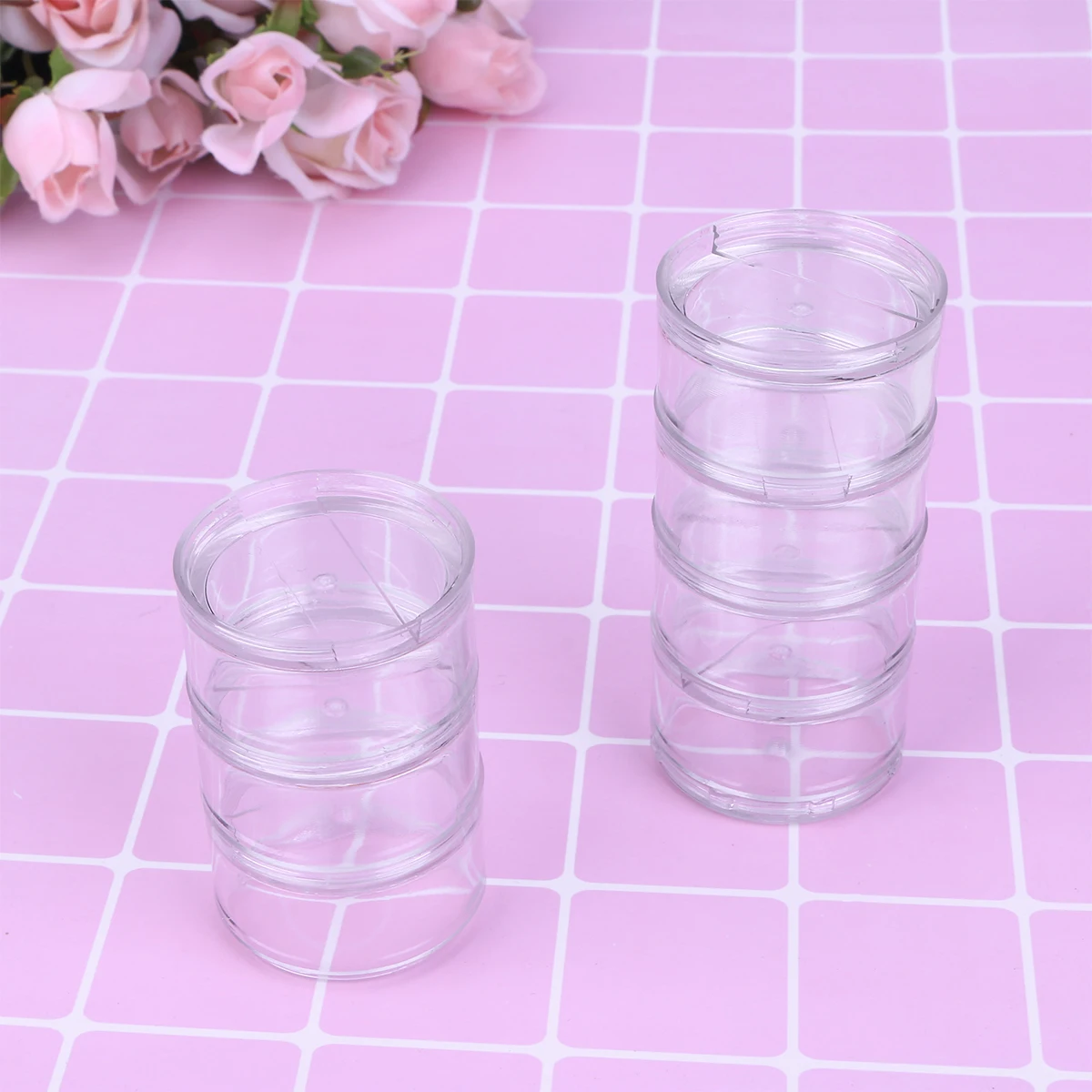 7 أيام المحمولة واضح تكويم حبة صندوق صغير مختومة الطب المنظم جولة حالة أسبوعية تخزين الحاويات السفر ودية 7