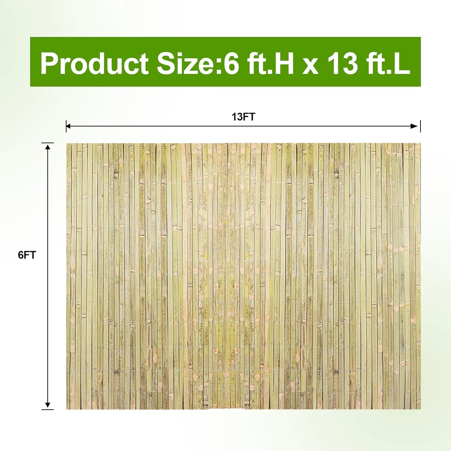 Indoor or Outdoor Patio, Balcony, Border Pool Privacy Fence - Handwoven Natural Bamboo, No Color Mentioned, Handwoven Feature