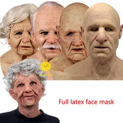 Halloween Head Full Latex Face Mask Party Carnival Wrinkles Supplies Horror Cosplay Props NewOld Man Mask Party April Fool's Day