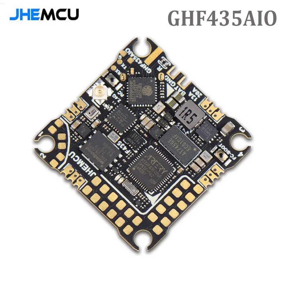 JHEMCU GHF435AIO 20A Flight Controller 2-4S with OSD Baro Blackbox 16MB GPS Built-in ELRS 2.4G CRSF for RC FPV Freestyle Drone