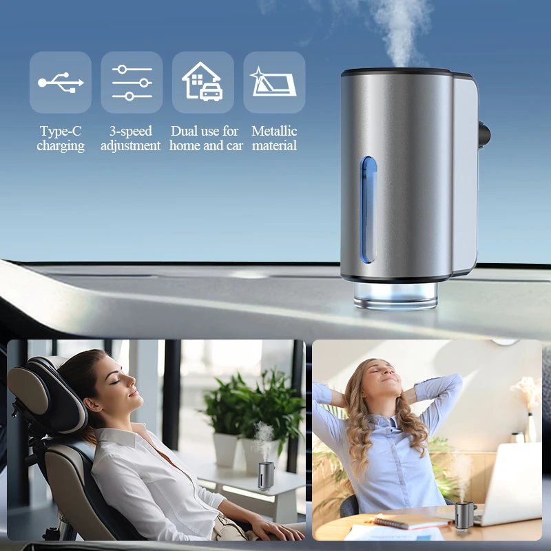 Smart Car Aroma Diffuser with Auto Start/Stop Engine Fast Deodorizer Long Lasting Fragrance 6 Bottles Essential Oil Gift Set