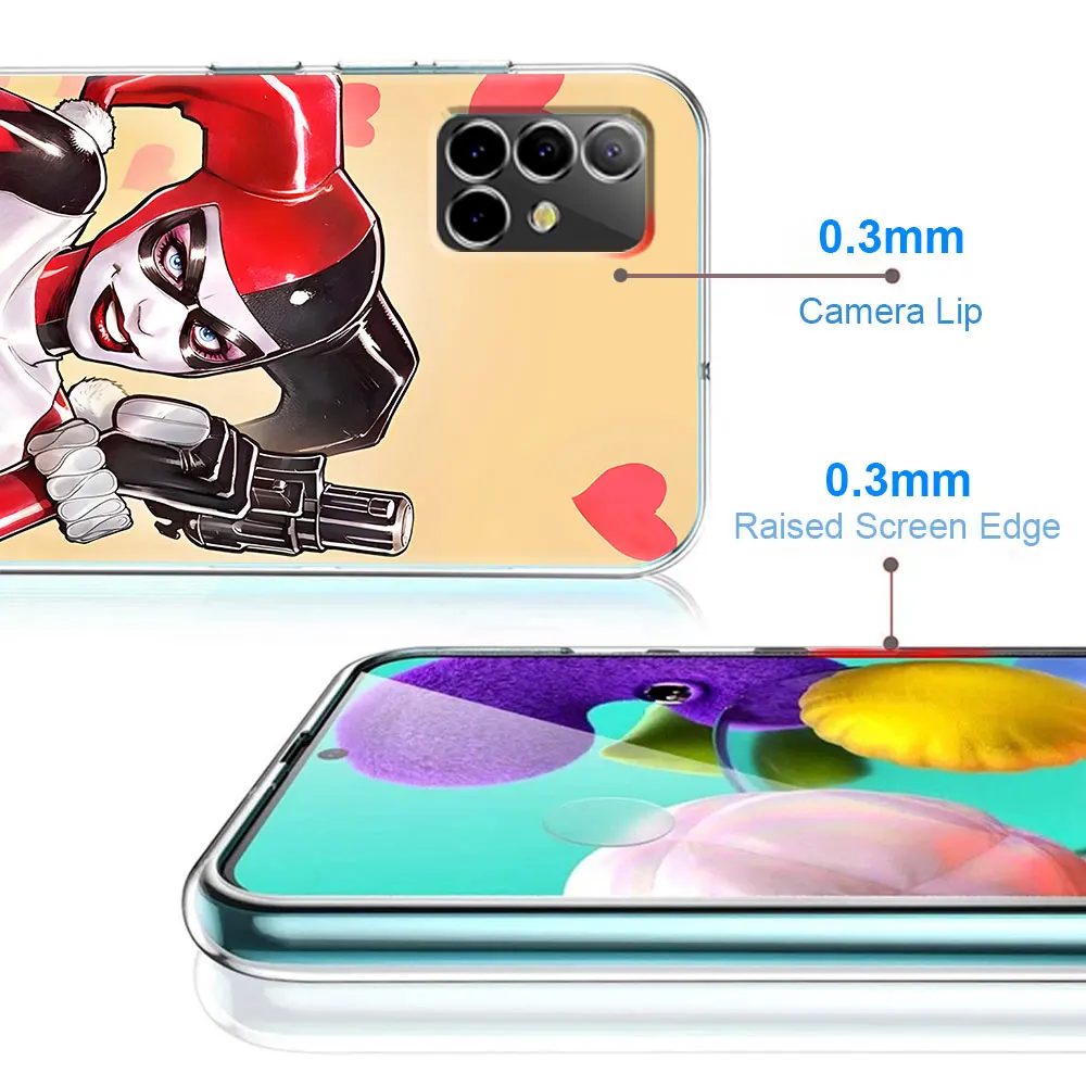 Harley Quinn TPU Case for Samsung Galaxy A51 A14 A54 A12 A41 A21s A13 A15 A55 A71 A23 A31 A33 A52 A24 Transparent Phone Cover