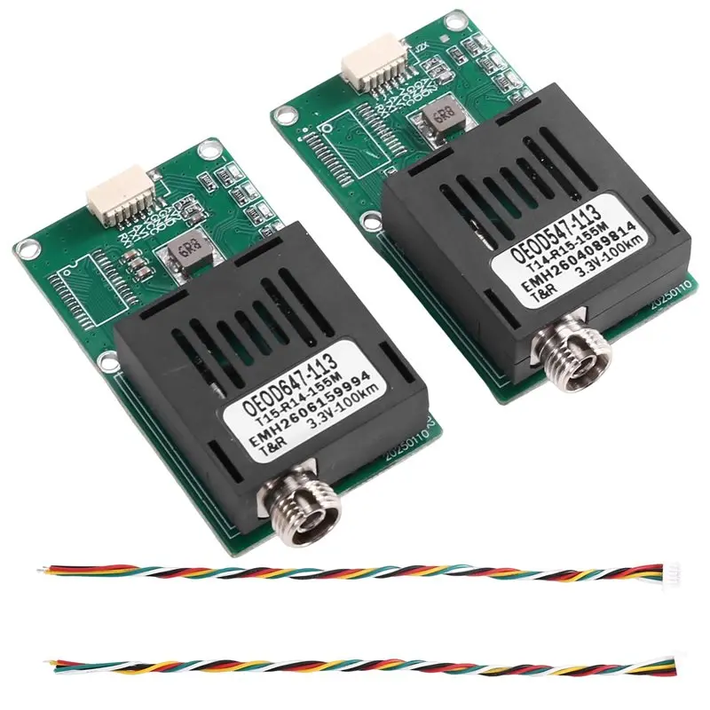B04C-100KM TTL Optical Transceiver Module RX TX Kit 1 Channel Video+UART & TTL & SBUS FC/UPC DC 5.5- 26V For Drones