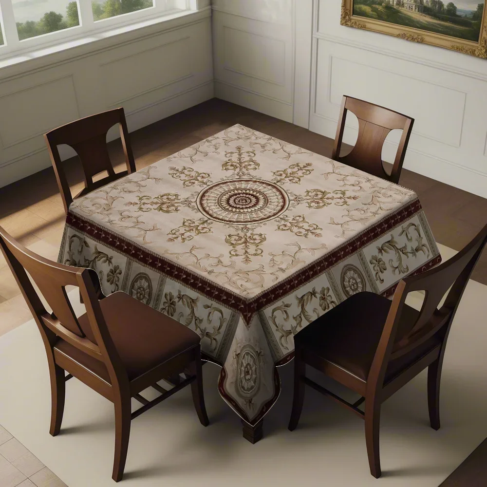 Simple and elegant printed pattern, classic nostalgic theme. New style tablecloth, luxurious and high-end tablecloth.xzj