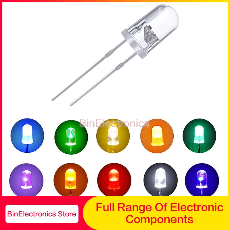 

100PCS 5mm DIP White Green Red Blue Yellow Light-Emitting-Diode Automatic Flashing LED RGB Flash Control Blinking 5 mm LED Diode