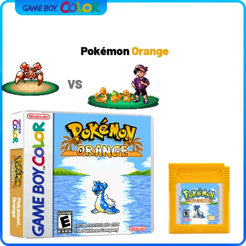 

New GBC/GBA Game Cartridge Video Game Console Card Pokemon Orange English Version With Box Hobbies Collection Gifts Toys