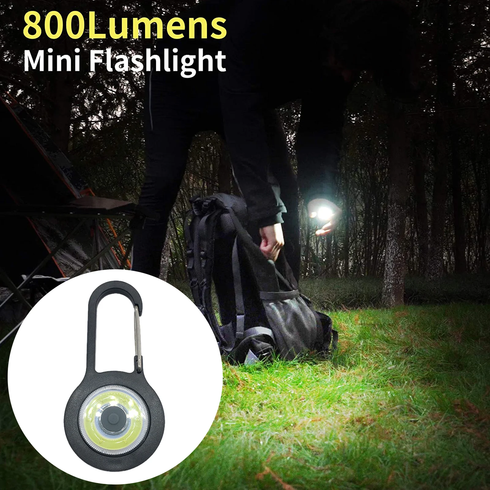 Small LED Flashlight Keychain 800 Lumens LED Keychain For Men And Women Keychain LED Flashlight With Colorful Clip Hook For