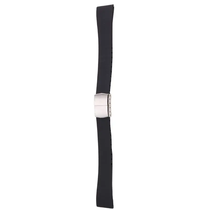 

FKM Rubber Watch Strap 20X16mm FKM For CTS Watchband Quick Release Butterfly Silver Buckle Cut-To-Size