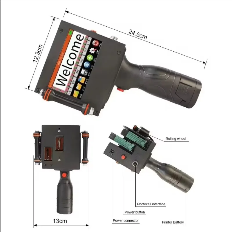 Willita 620-2C 5cm 50.8mm Portable Hand Jet Printer, Handheld Inkjet Coder for Carton Box Barcode Printing - view 5