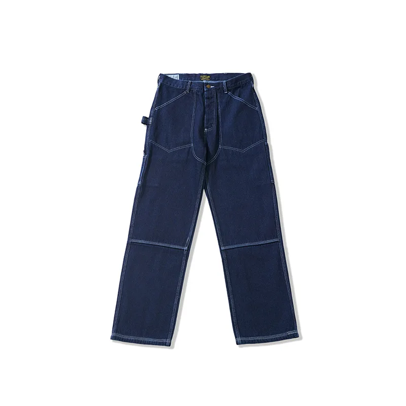 กางเกงยีนส์สีขาว OKONKWO รุ่น Ami Khaki WABASH กางเกงลายทางสำหรับกิจกรรมกลางแจ้ง กางเกงยีนส์ทำงานหลายกระเป๋า