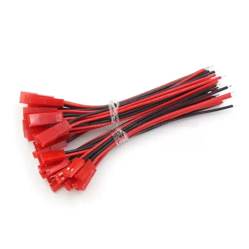 10Pairs JST 2P 2Pin Connector Plug Cable Male + Female for RC Battery  100mm/200MM 10CM 20CM