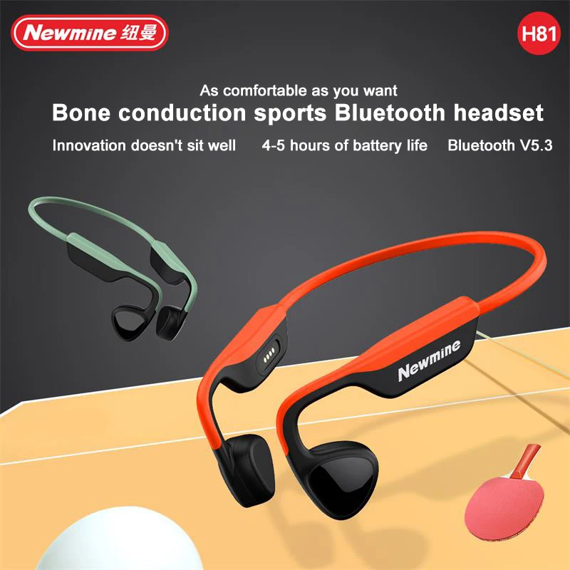 New Original Newmine H81 Bone Conduction Bluetooth Earphones Wireless Sports Running Ear Hanging Non In-ear Bone Sensing