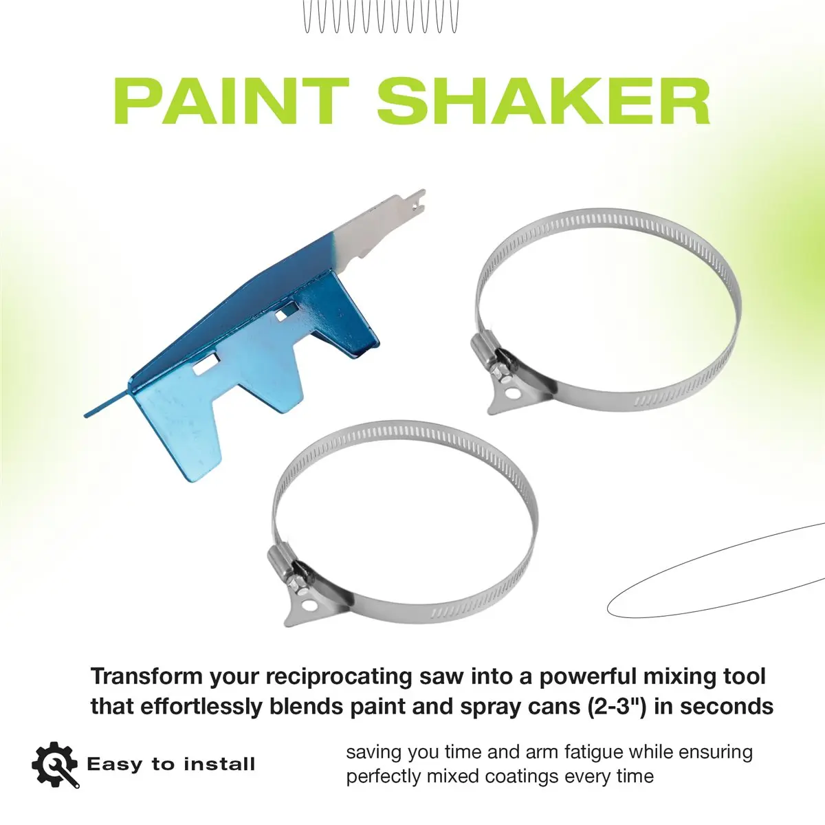Paint Shaker and Mixer for Reciprocating Saw- Can Shaker Attachment, Fits 2 to 3 Inch Cans Blue