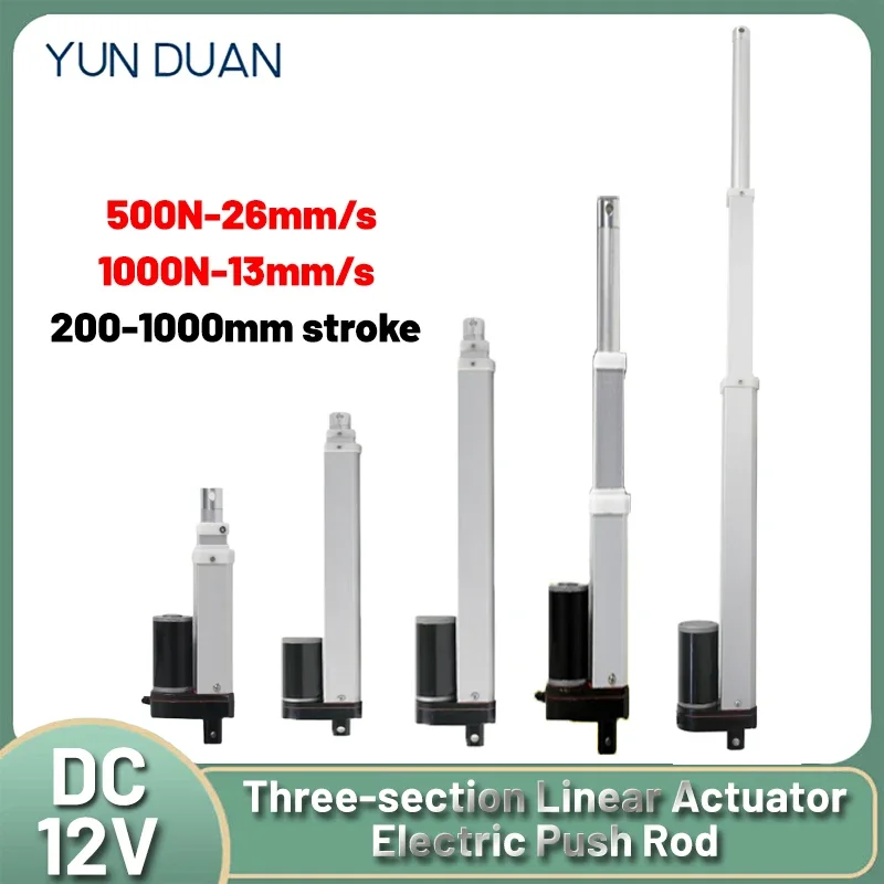 

Multi-section Electric Push Rod DC12V 3 section Telescopic Rod Lifter Linear Reciprocating Electric Cylinder High-thrust