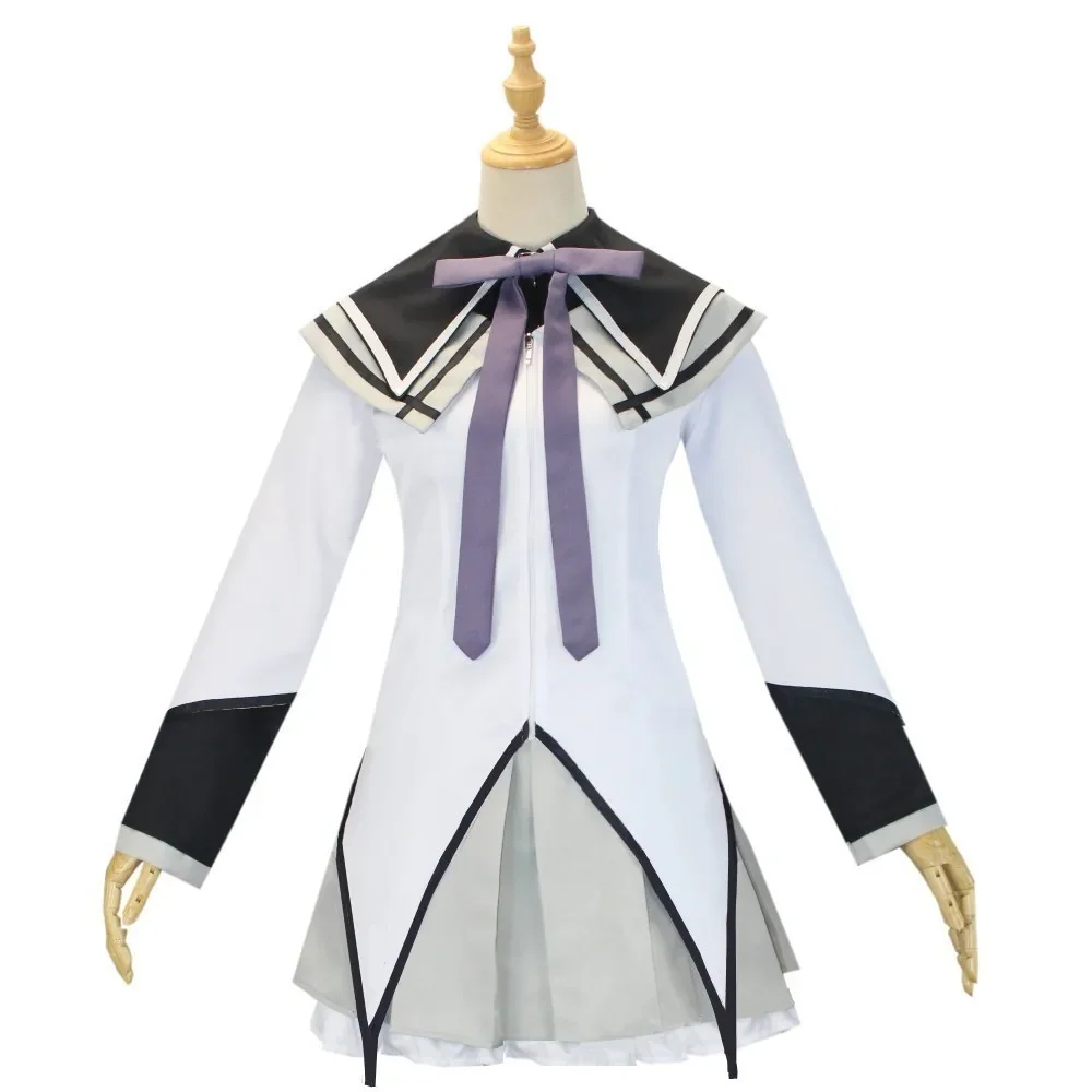 Costume de Cosplay de l'Anime Puella Magi Madcontoured Magica Akemi Zones ura pour Femme et Fille, PoinRobe avec Perruque Complète Trempée pour Halloween