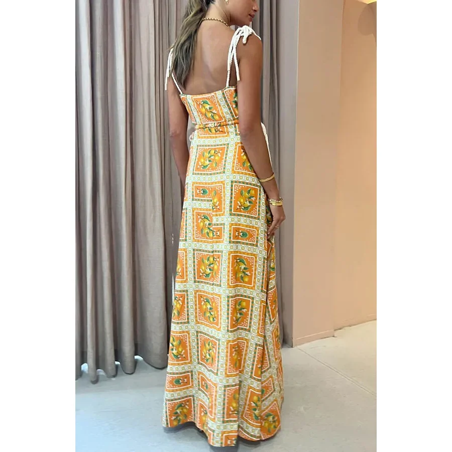 BWQ فستان الشاطئ المثير للنساء 2023 ملابس السباحة بوهو بيكيني التستر كيمونو بلا أكمام رداء فستان زهرة الطباعة مائل الرقبة فستان ماكسي