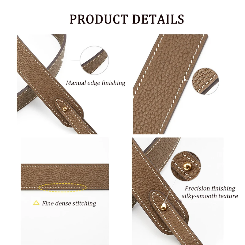 Wide Shoulder Strap 67cm/53cm For Evelyne Iii 29 Gold Togo Bag Strap Fine Dense Stitching Detachable Strap Replacement Accessori