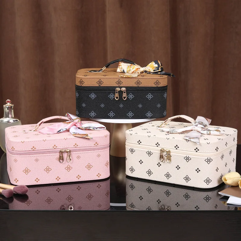 

Косметичка-органайзер для путешествий, элегантная свадебная коробка для конфет, портативная вместительная ретро-косметичка с цветочным принтом
