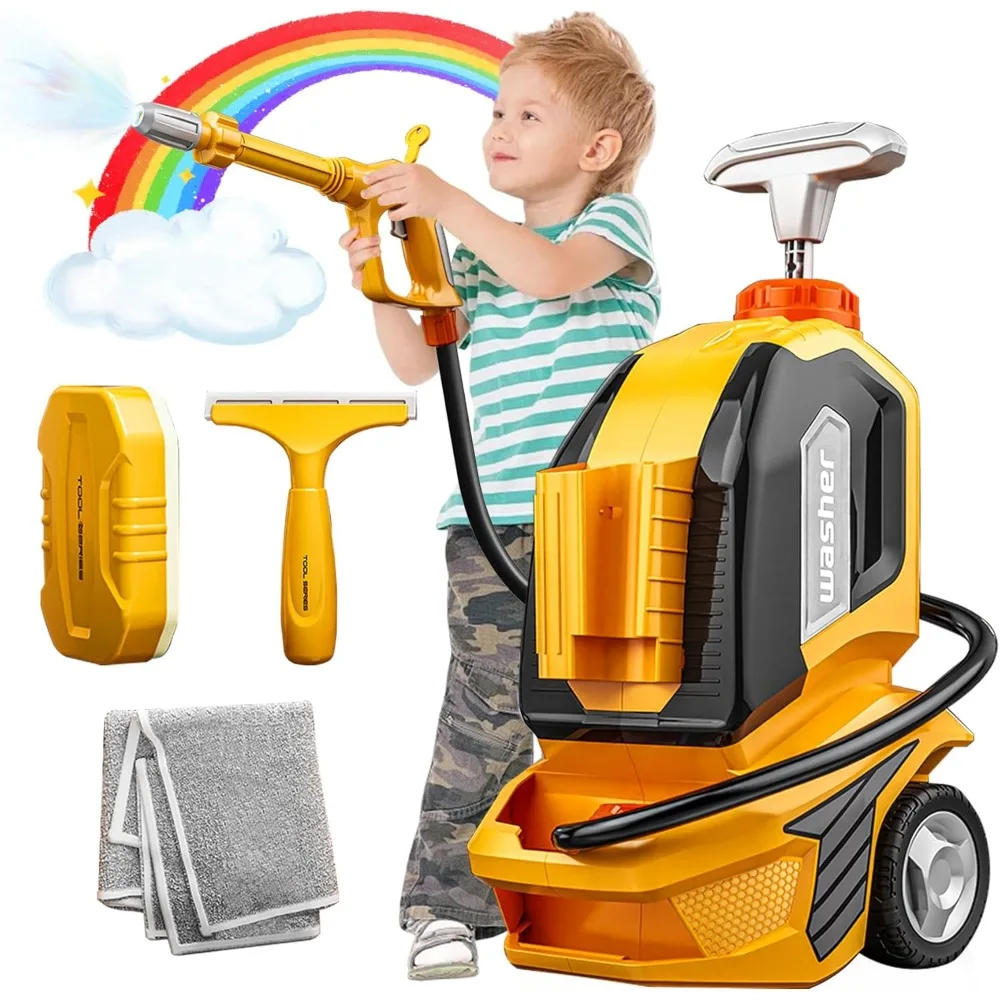 

Игрушки для мойки автомобилей LITTCO Kids Clean (ручное давление), со скребком, губкой и полотенцем, набор для уборки ролевых игр, подарок для ролевых игр
