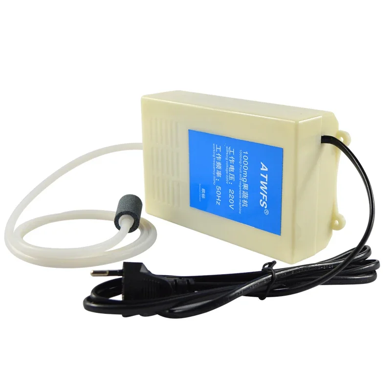 1000mg 휴대용 오존 발생기 220v 공기 청정기 물 오존 발생기 수족관 오존 발생기 EU 플러그