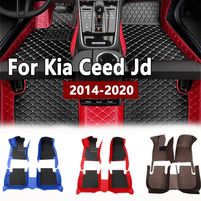 Car Floor Mat For Kia Ceed Jd 2014 2015 2016 2017 2018 2019 2020 Man Non-Slip Luxury Woman Foot Pad Auto Interior Rugs Accessory